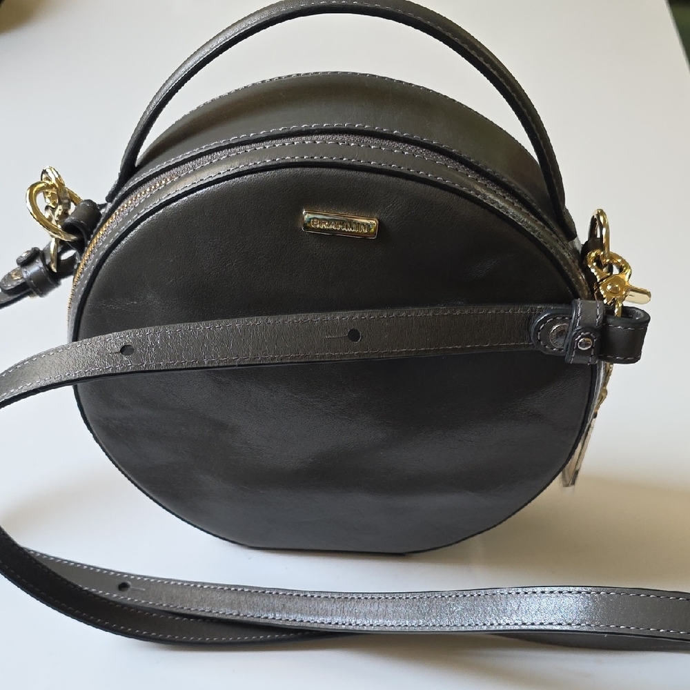 Brahmin Elegant Black‎ Leather Circle Bag.